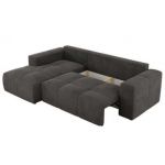 Narożnik MONIVA L - strona lewa - ciemnoszary, welwet