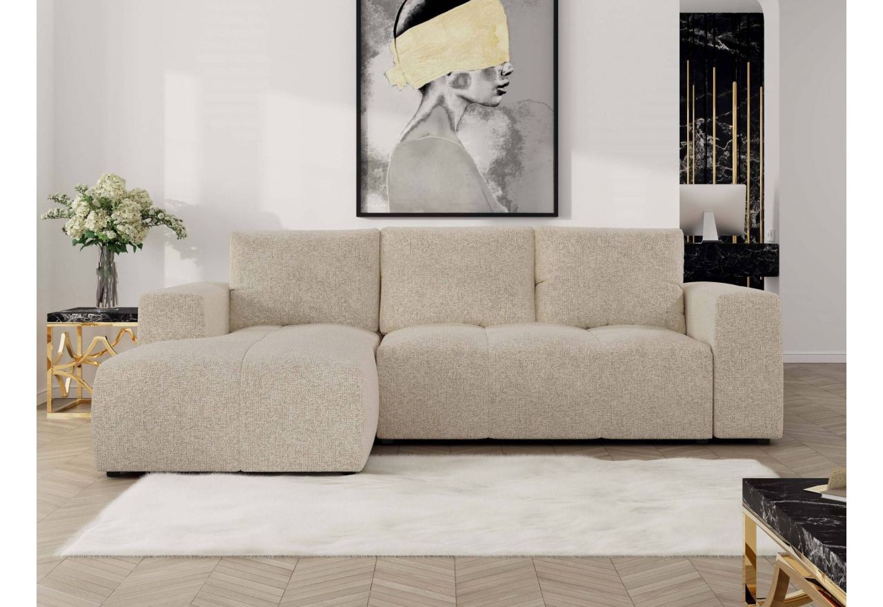 Narożnik MONIVA L - strona lewa - kremowy, struktura