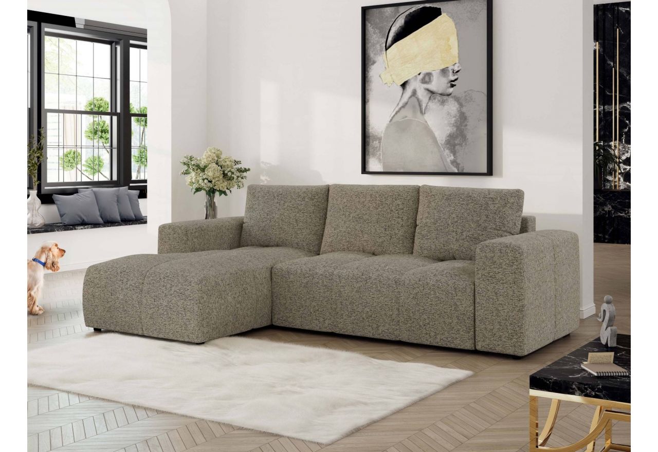 Narożnik MONIVA L - strona lewa - ciemnobeżowy, struktura