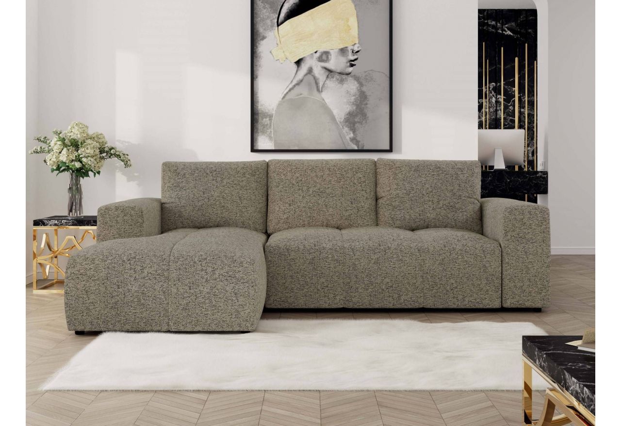 Narożnik MONIVA L - strona lewa - ciemnobeżowy, struktura