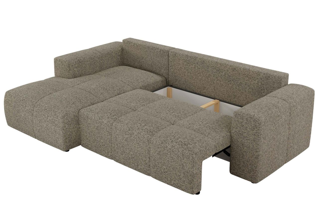 Narożnik MONIVA L - strona lewa - ciemnobeżowy, struktura