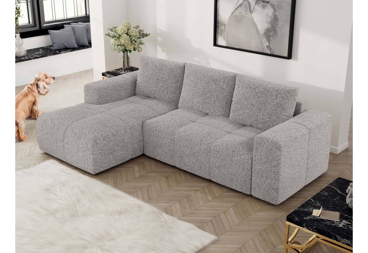 Narożnik MONIVA L - strona lewa - jasnoszary, struktura