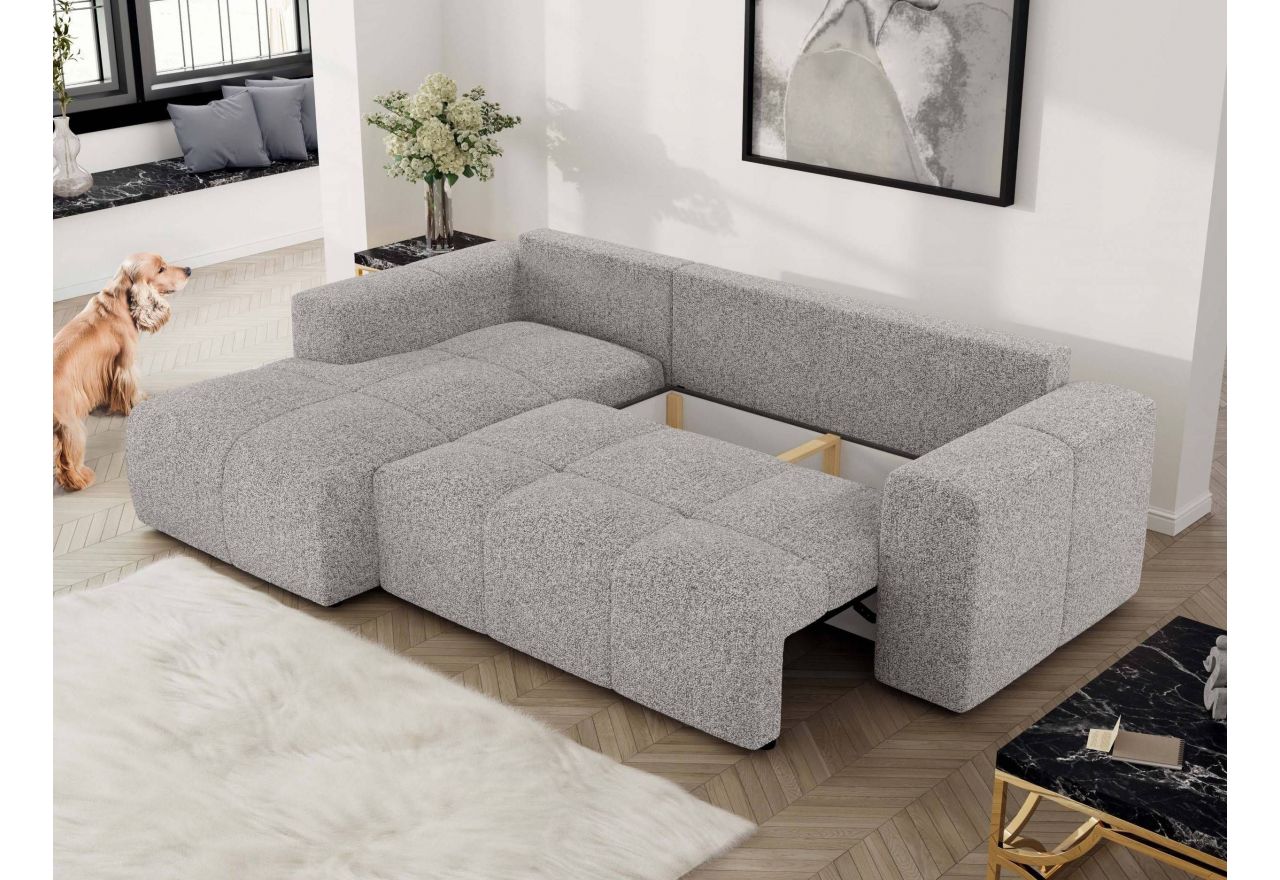 Narożnik MONIVA L - strona lewa - jasnoszary, struktura