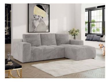 Narożnik MONIVA L - strona prawa - jasnoszary, plusz