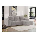 Narożnik MONIVA L - strona prawa - jasnoszary, plusz