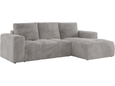 Narożnik MONIVA L - strona prawa - jasnoszary, plusz