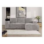 Narożnik MONIVA L - strona prawa - jasnoszary, plusz