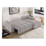 Narożnik MONIVA L - strona prawa - jasnoszary, plusz