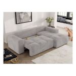 Narożnik MONIVA L - strona prawa - jasnoszary, plusz