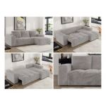 Narożnik MONIVA L - strona prawa - jasnoszary, plusz