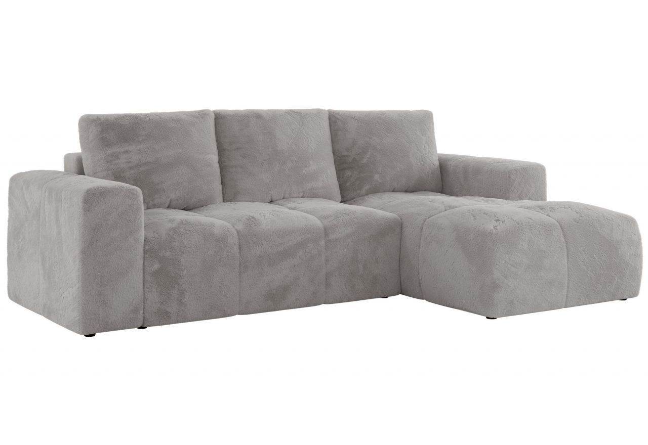 Narożnik MONIVA L - strona prawa - jasnoszary, plusz