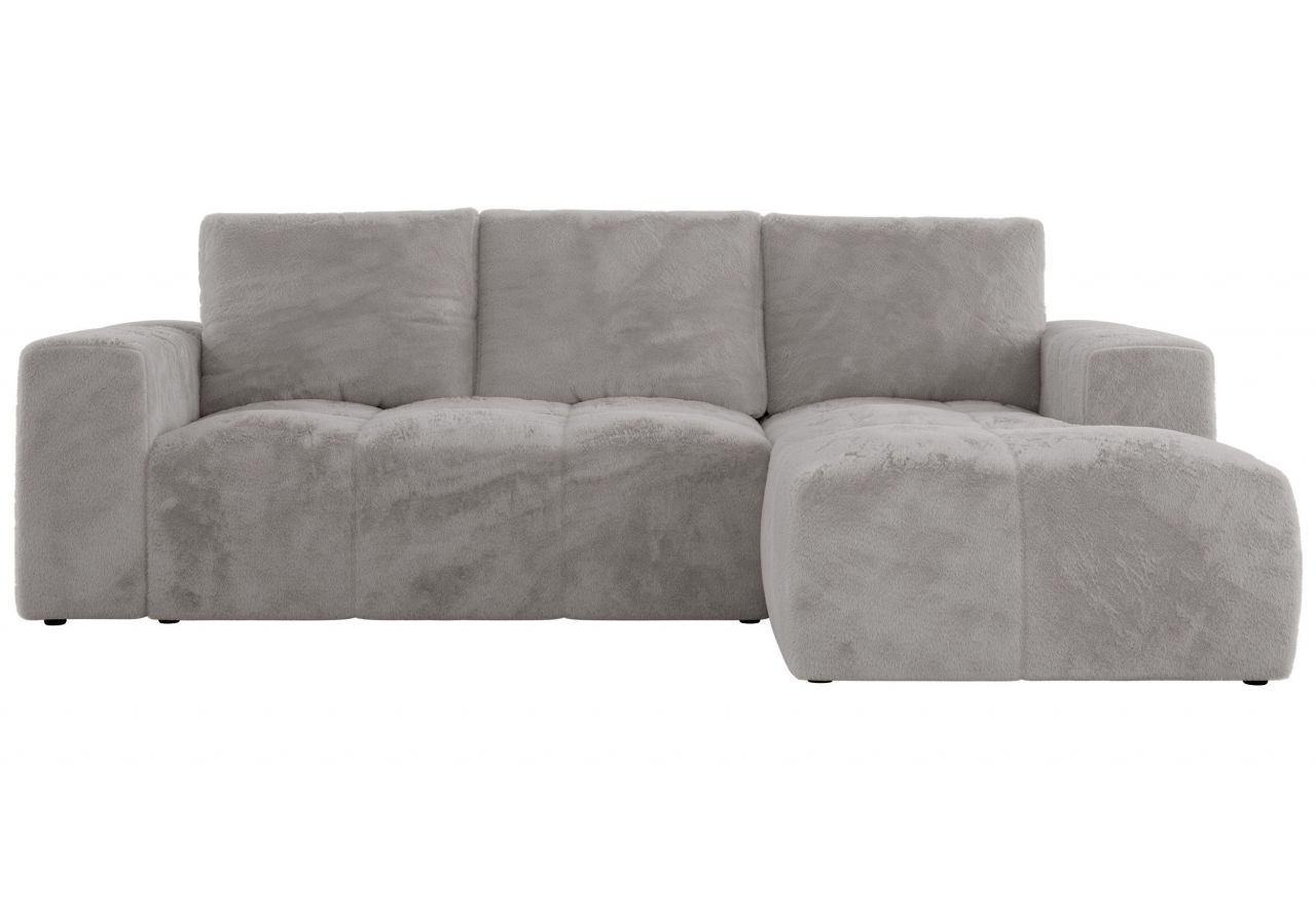 Narożnik MONIVA L - strona prawa - jasnoszary, plusz