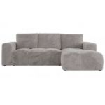 Narożnik MONIVA L - strona prawa - jasnoszary, plusz