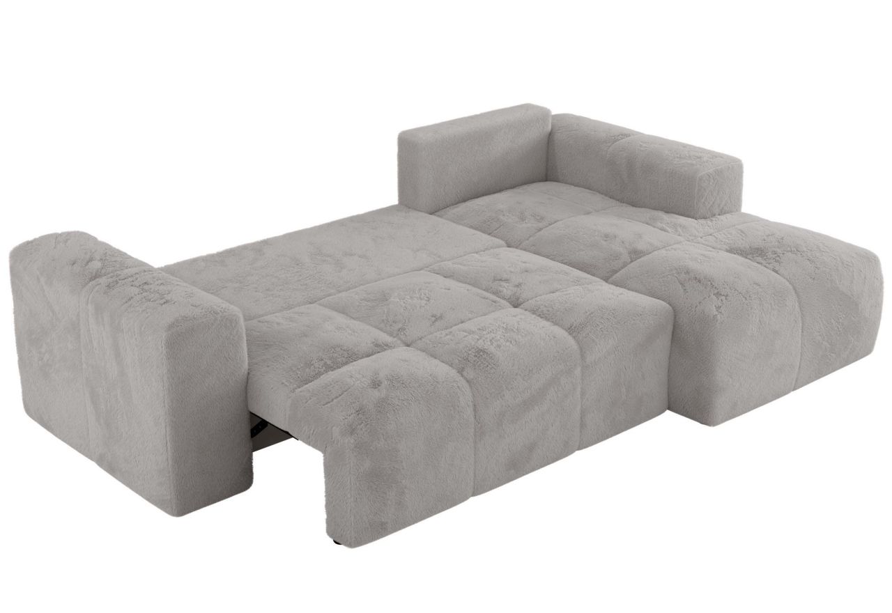 Narożnik MONIVA L - strona prawa - jasnoszary, plusz