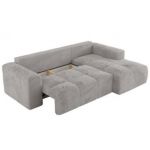 Narożnik MONIVA L - strona prawa - jasnoszary, plusz