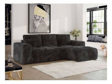 Narożnik MONIVA L - strona prawa - ciemnoszary, plusz