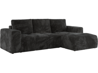 Narożnik MONIVA L - strona prawa - ciemnoszary, plusz