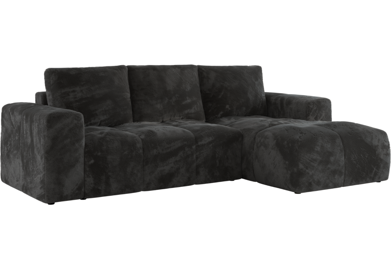 Narożnik MONIVA L - strona prawa - ciemnoszary, plusz