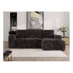 Narożnik MONIVA L - strona prawa - ciemnoszary, plusz