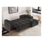 Narożnik MONIVA L - strona prawa - ciemnoszary, plusz