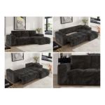 Narożnik MONIVA L - strona prawa - ciemnoszary, plusz