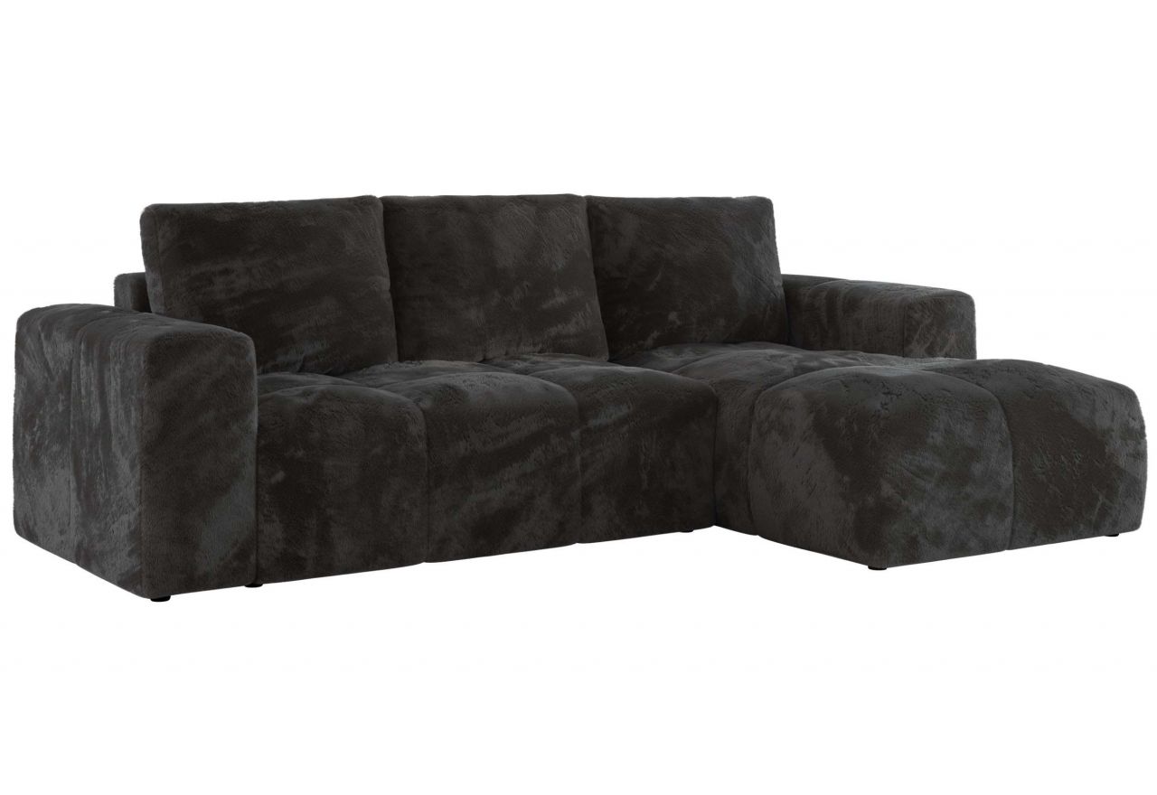 Narożnik MONIVA L - strona prawa - ciemnoszary, plusz