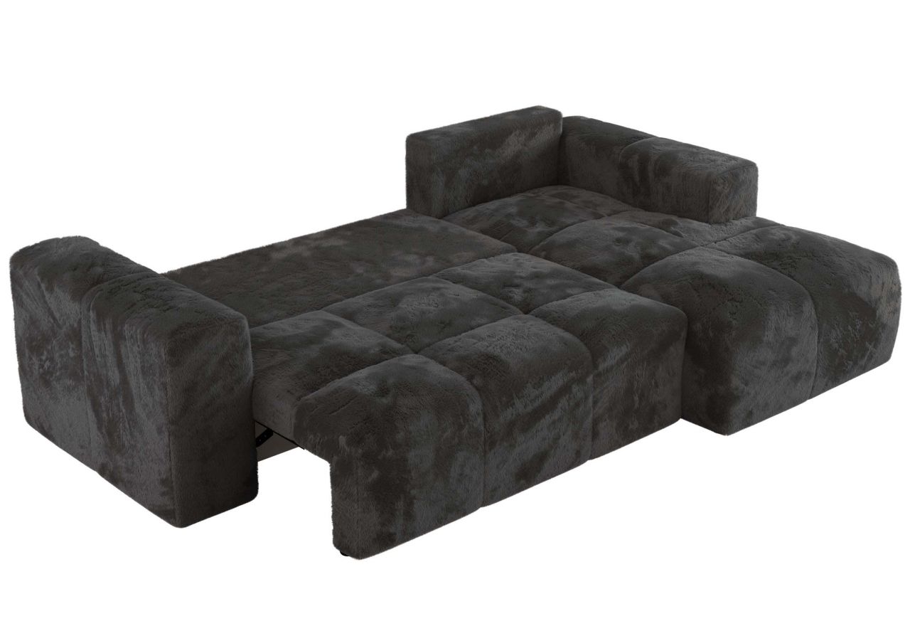 Narożnik MONIVA L - strona prawa - ciemnoszary, plusz