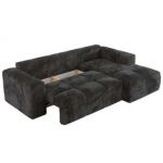 Narożnik MONIVA L - strona prawa - ciemnoszary, plusz