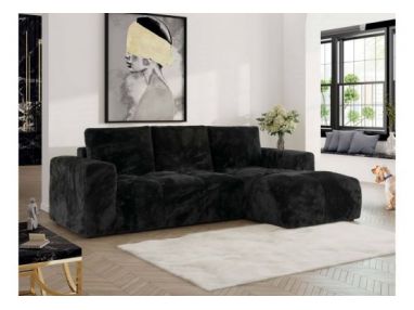 Narożnik MONIVA L - strona prawa - czarny, plusz