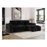 Narożnik MONIVA L - strona prawa - czarny, plusz