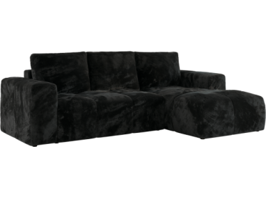 Narożnik MONIVA L - strona prawa - czarny, plusz