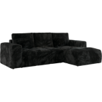 Narożnik MONIVA L - strona prawa - czarny, plusz