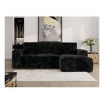 Narożnik MONIVA L - strona prawa - czarny, plusz