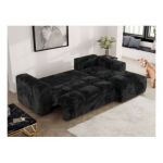 Narożnik MONIVA L - strona prawa - czarny, plusz