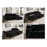 Narożnik MONIVA L - strona prawa - czarny, plusz