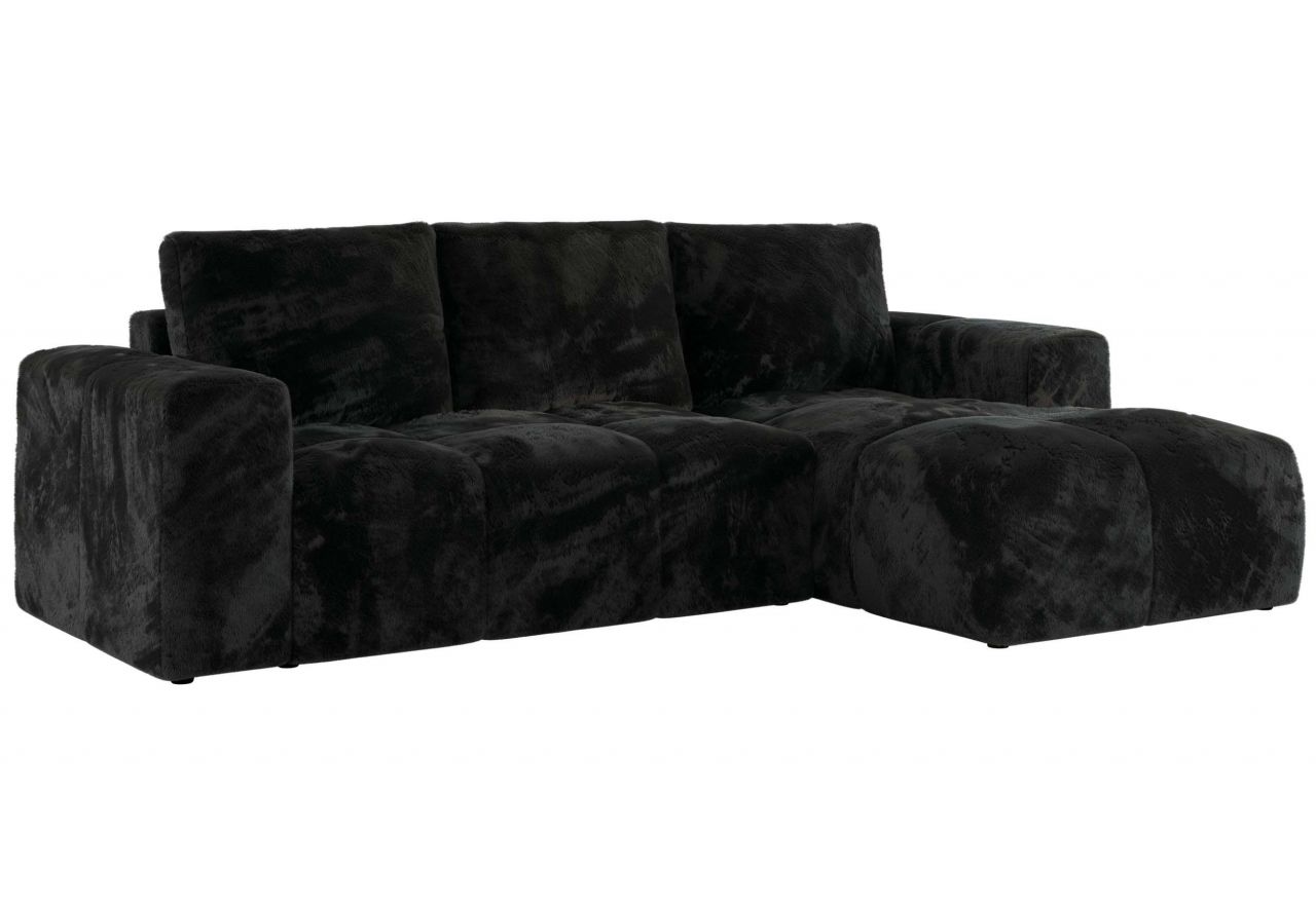 Narożnik MONIVA L - strona prawa - czarny, plusz