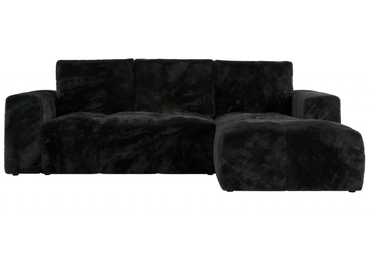 Narożnik MONIVA L - strona prawa - czarny, plusz