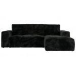 Narożnik MONIVA L - strona prawa - czarny, plusz