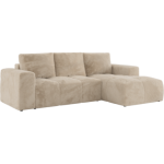 Narożnik MONIVA L - strona prawa - kremowy, plusz