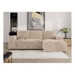 Narożnik MONIVA L - strona prawa - kremowy, plusz