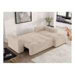 Narożnik MONIVA L - strona prawa - kremowy, plusz