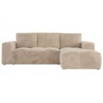 Narożnik MONIVA L - strona prawa - kremowy, plusz