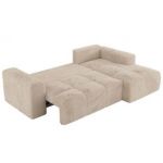 Narożnik MONIVA L - strona prawa - kremowy, plusz