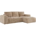 Narożnik MONIVA L - strona prawa - beżowy, plusz