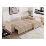 Narożnik MONIVA L - strona prawa - beżowy, plusz