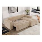 Narożnik MONIVA L - strona prawa - beżowy, plusz