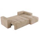 Narożnik MONIVA L - strona prawa - beżowy, plusz