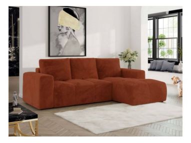 Narożnik MONIVA L - strona prawa - pomarańczowy, plusz