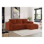 Narożnik MONIVA L - strona prawa - pomarańczowy, plusz