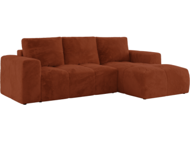 Narożnik MONIVA L - strona prawa - pomarańczowy, plusz